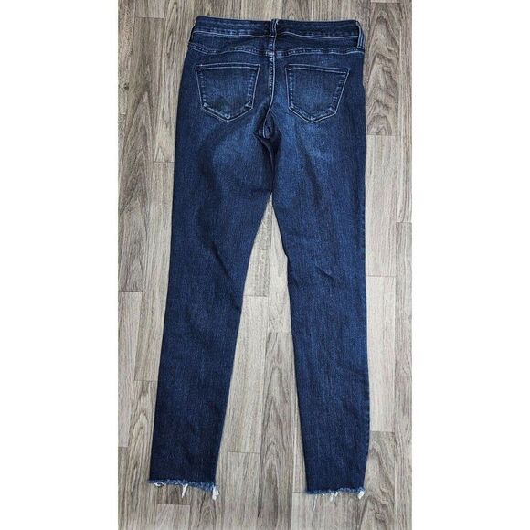 (3/$35) Universal Thread Size 2 / 26 Long Mid Rise Skinny Denim Blue Jeans - Picture 2 of 11